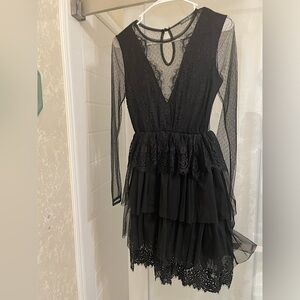 LBD black lacy formal dress